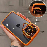Metal Ring Glass Lens Film Transparent PC Case For IPhone