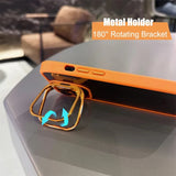 Metal Ring Glass Lens Film Transparent PC Case For IPhone