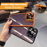 Metal Ring Glass Lens Film Transparent PC Case For IPhone