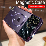 Magnetic Large Window Clear Case For iPhone