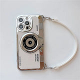 Luxury Retro Stereo Camera Hand with Lanyard Case For iPhone