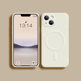 Magnetic Wireless Charging Soft Liquid Silicone Case For IPhone