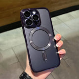Luxury Magnetic Plating Clear Shockproof Silicone Case For iPhone