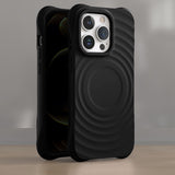 Liquid Silicone Wave Pattern Magsafe Phone Case For iPhone