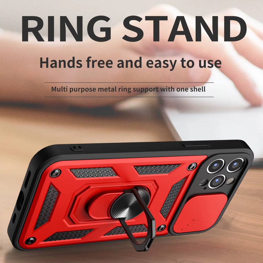 Armor Shockproof Magnetic Ring Stand Holder Case For iPhone