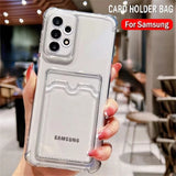Card Bag Wallet Clear Phone Case For Samsung Galaxy