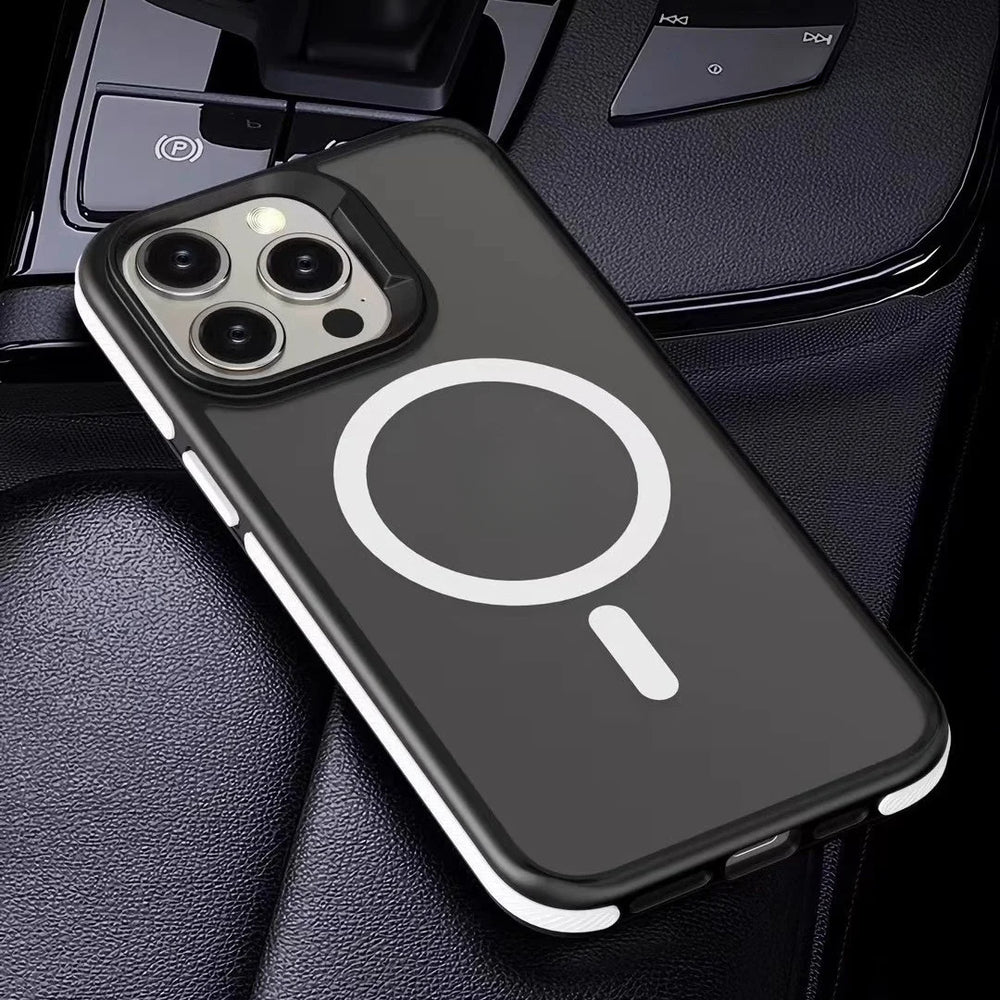 Magnetic Matte Translucent Armor Shockproof Case For iPhone