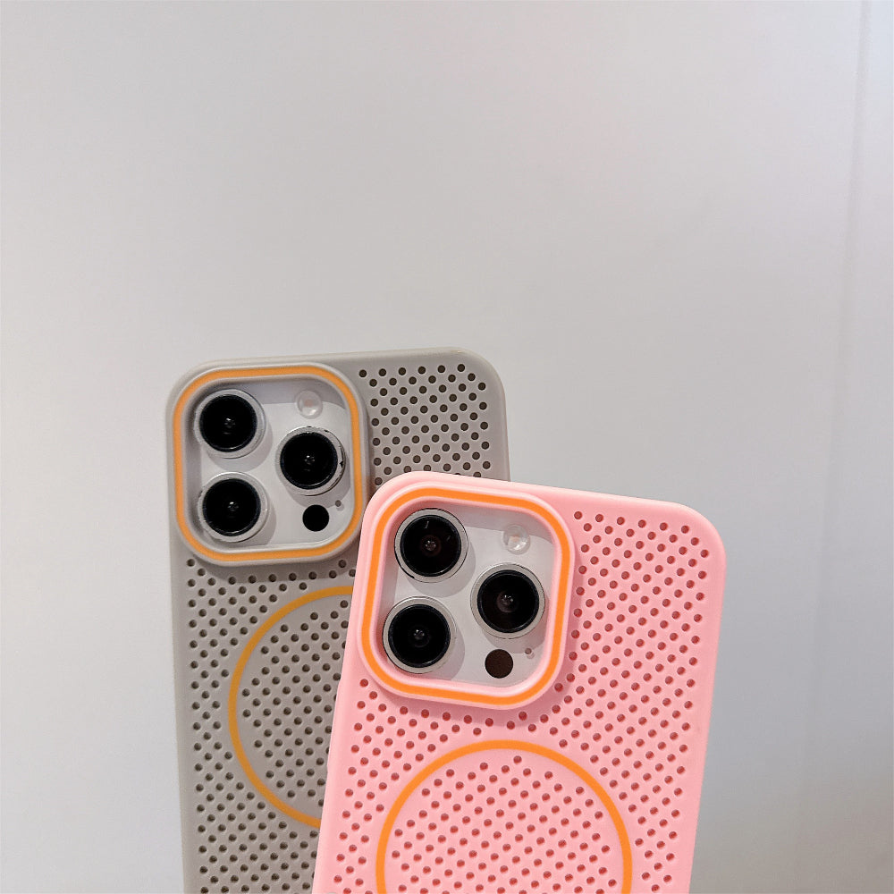 ins style heat dissipation breathable magnetic Case For iPhone