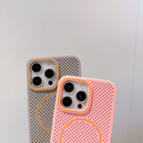ins style heat dissipation breathable magnetic Case For iPhone