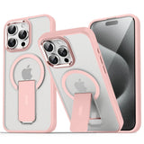 Folding Stand & Magnetic Matte Translucent Case For iPhone