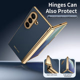 Full Cover Leather Case With Screen Tempered Glass for Samsung