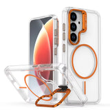 Magnetic Camera bracket Holder Clear Case For Samsung Galaxy
