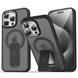 Folding Stand & Magnetic Matte Translucent Case For iPhone
