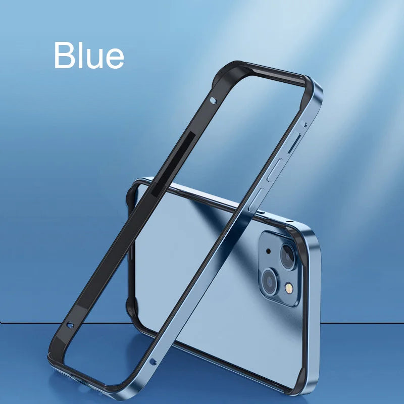 Hybrid Silicone Frame Aluminum Metal Phone Case For iPhone