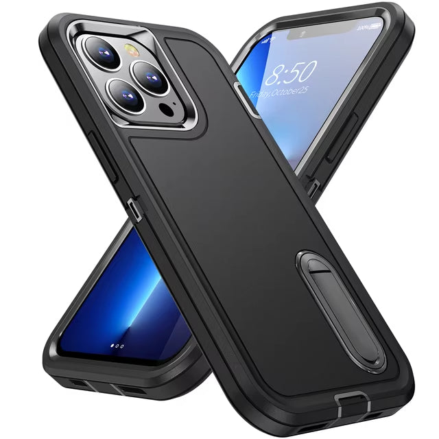 Heavy Duty Shockproof Anti-Scratch Rugged Protective with Kickstand Case For iPhone