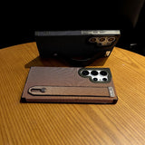 Tech Fabric Magnetic Wrist Strap Kickstand Case for Samsung