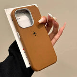 Airplane Lichee Design Leather Case For iPhone