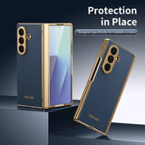 Full Cover Leather Case With Screen Tempered Glass for Samsung