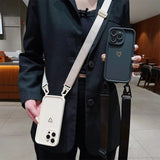 Luxury Crossbody Lanyard Cord Rope Cute Love Heart Soft Case For iPhone