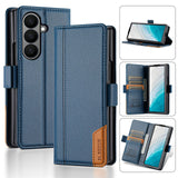 Luxury Leather Wallet Magnetic Armor Case for Samsung