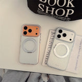 Magnetic White Vertical Stripe Case for iphone