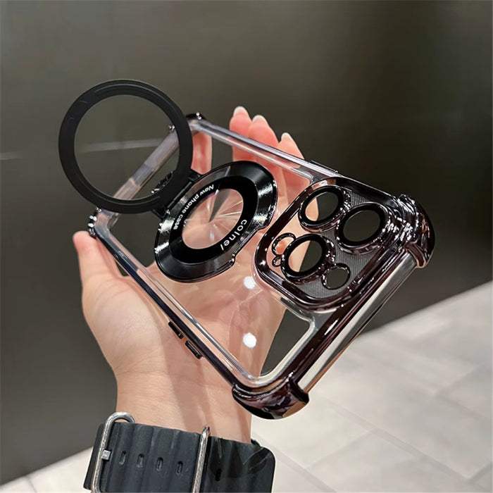 Fashion Plating Magnetic Bracket Case for iPhone