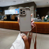 Luxury Crossbody Lanyard Cord Rope Cute Love Heart Soft Case For iPhone