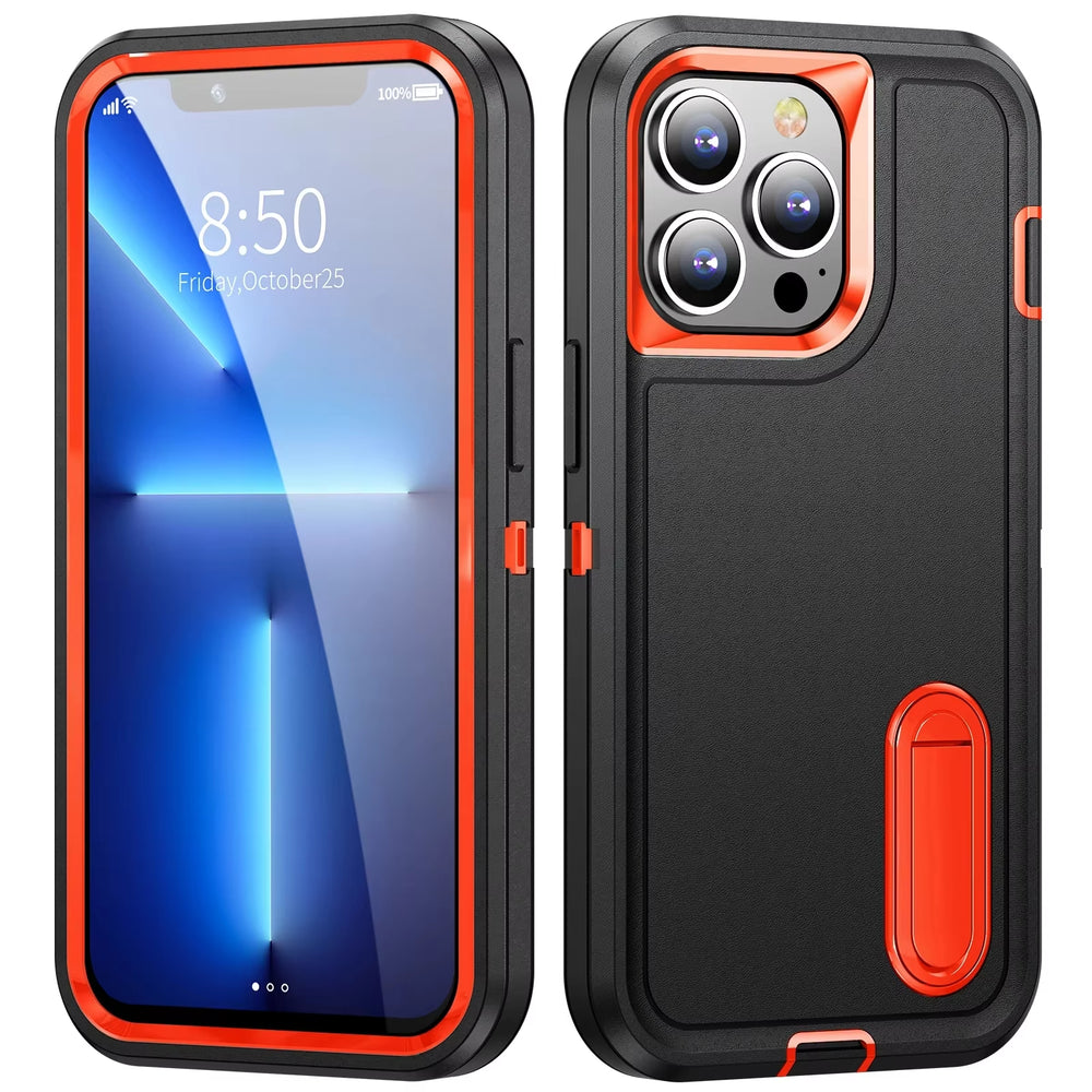 Heavy Duty Shockproof Anti-Scratch Rugged Protective with Kickstand Case For iPhone