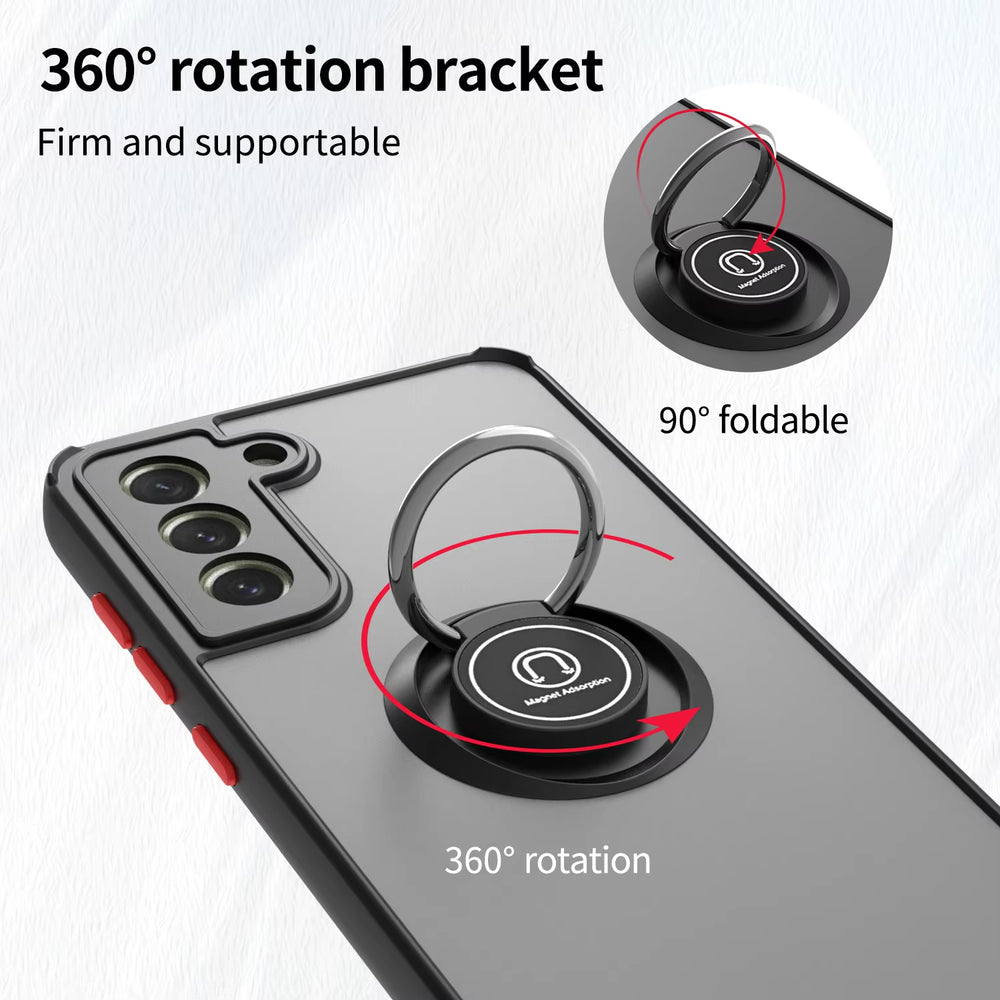 Car Magnetic Ring Bracket Silicone Cover Phone Case For Samsung Galaxy