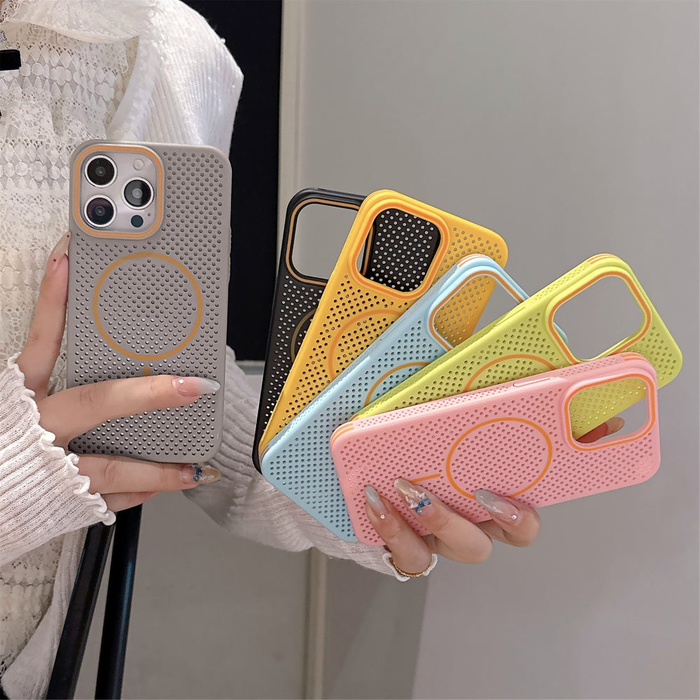 ins style heat dissipation breathable magnetic Case For iPhone