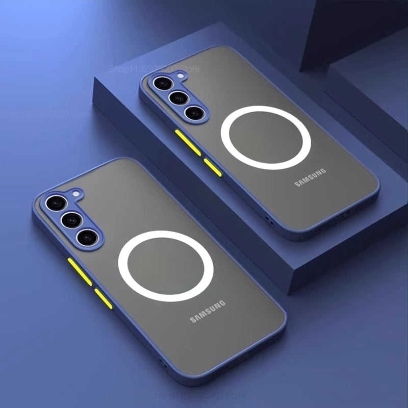 Magnetic Matte Clear Shockproof Case For Samsung