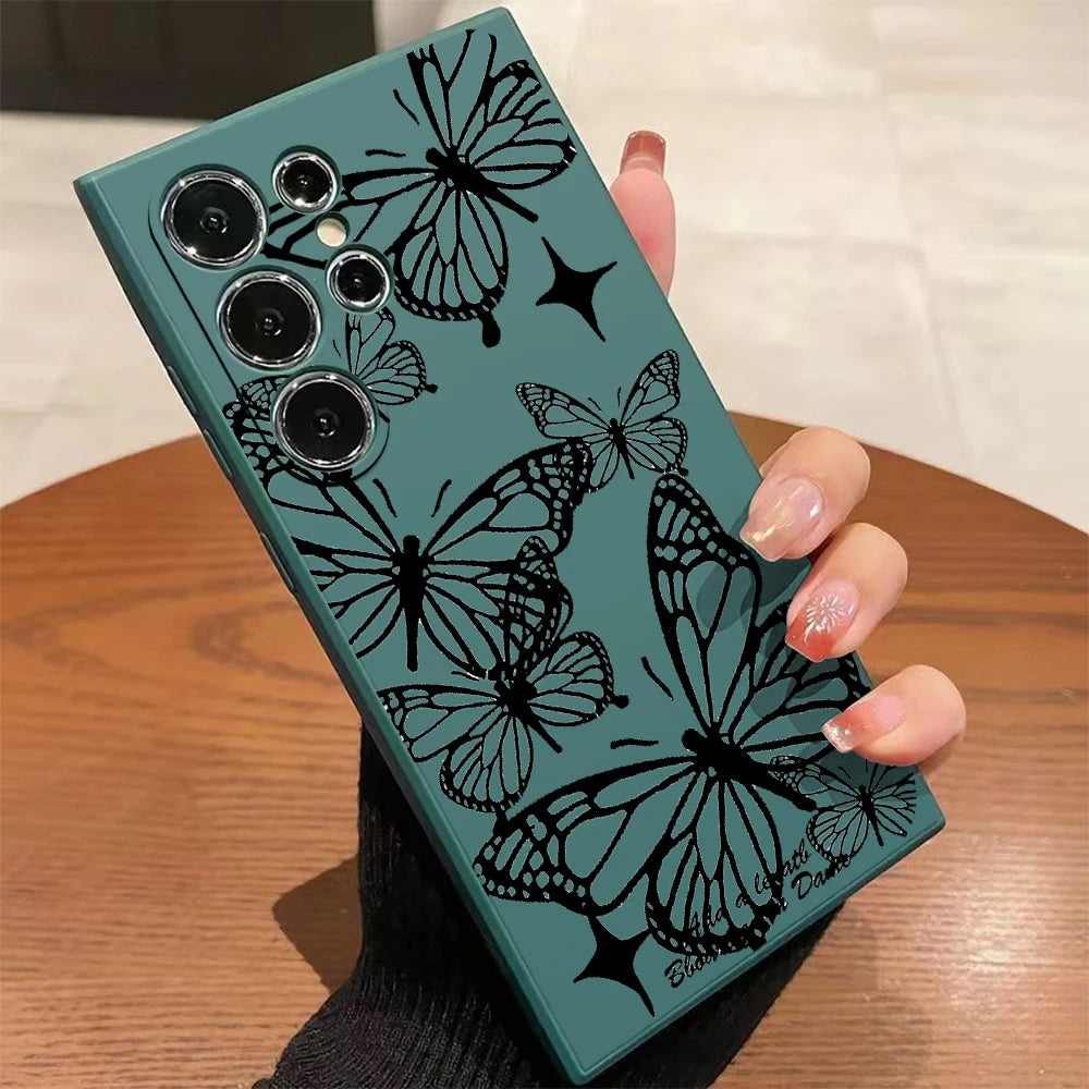 Black Butterfly Phone Case For Samsung Galaxy