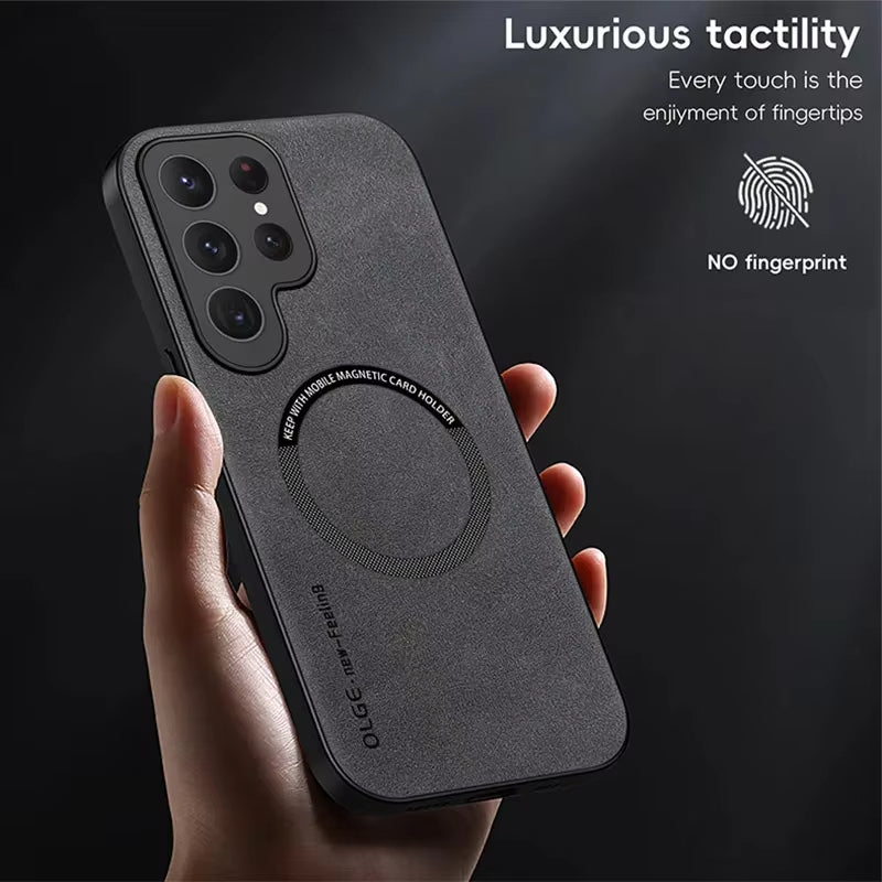 Magnetic For Magsafe Leather Case For Samsung Galaxy