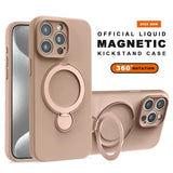 Liquid Silicone Magnetic Stand Phone Case For iPhone