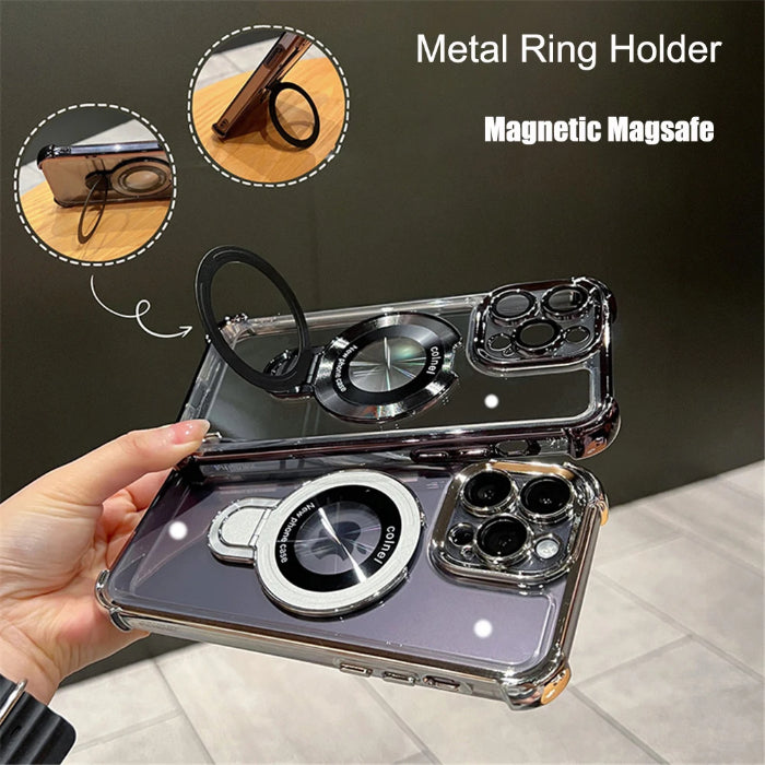 Fashion Plating Magnetic Bracket Case for iPhone