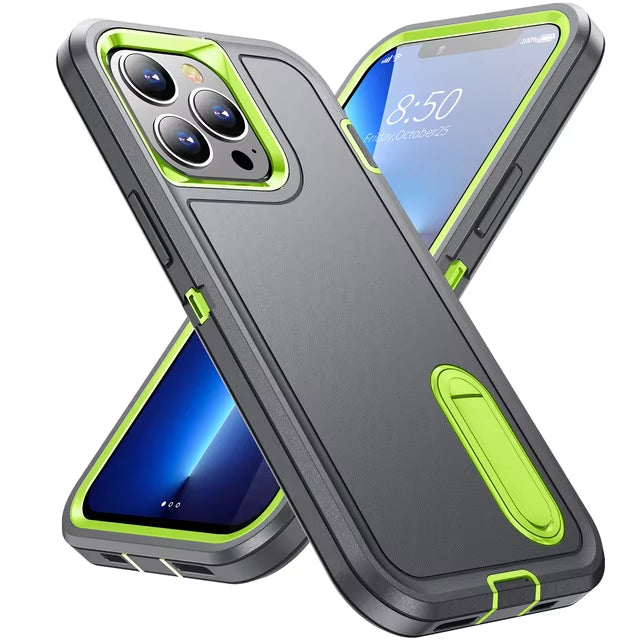 Heavy Duty Shockproof Anti-Scratch Rugged Protective with Kickstand Case For iPhone