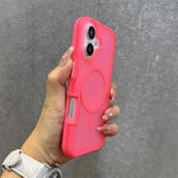 Magnetic Neon Color Matte Translucent Armor Shockproof Case For iPhone