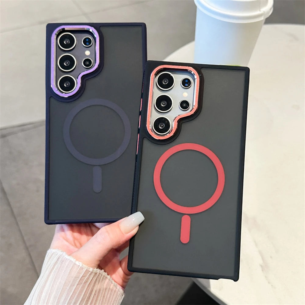 Luxury Matte Magnetic Phone Case for Samsung Galaxy