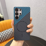 Luxury Carbon Fiber Magnetic Phone Case For Samsung