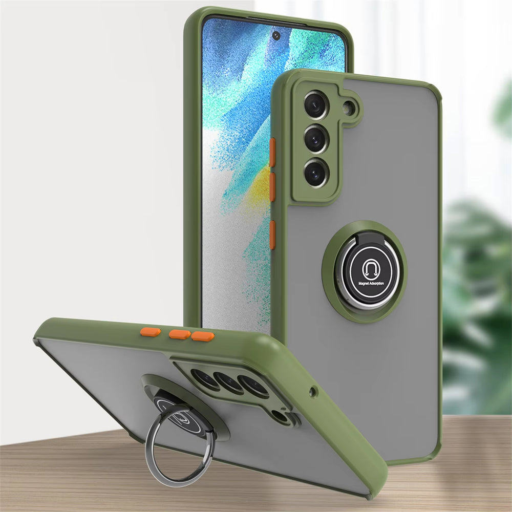 Car Magnetic Ring Bracket Silicone Cover Phone Case For Samsung Galaxy