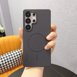 Luxury Carbon Fiber Magnetic Phone Case For Samsung
