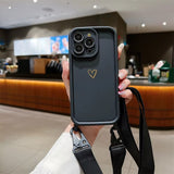 Luxury Crossbody Lanyard Cord Rope Cute Love Heart Soft Case For iPhone