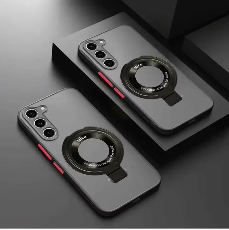 Magnetic holder Matte Translucent Shockproof Case For Samsung