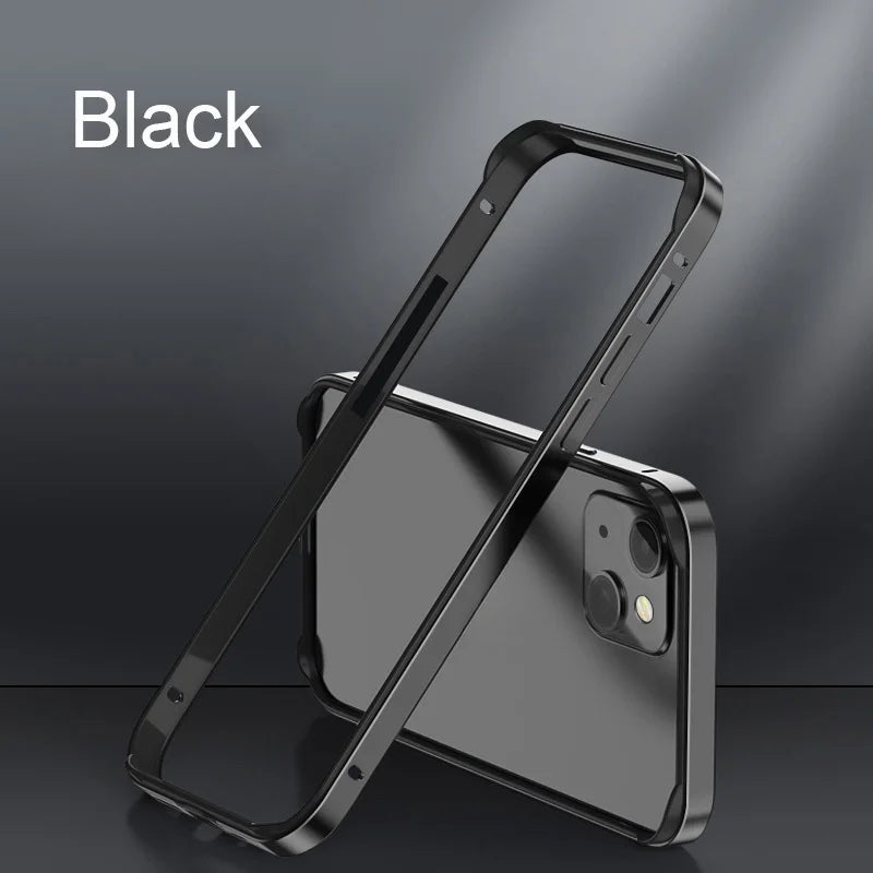 Hybrid Silicone Frame Aluminum Metal Phone Case For iPhone