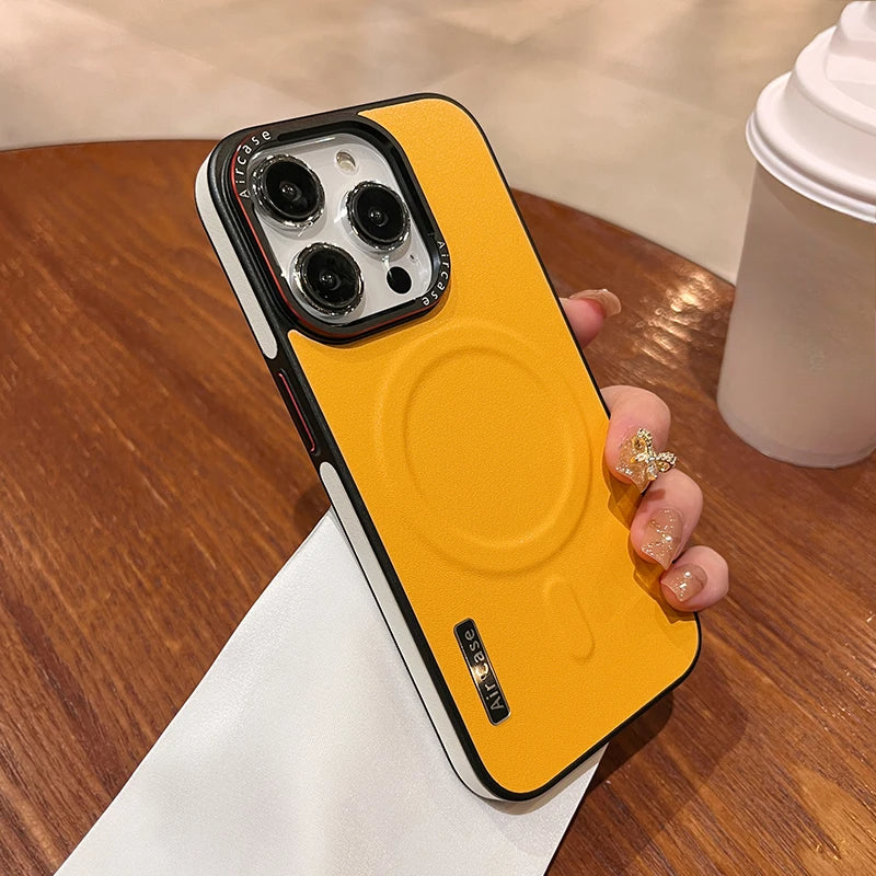 Luxury Matte Leather Case For iPhone