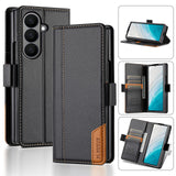 Luxury Leather Wallet Magnetic Armor Case for Samsung