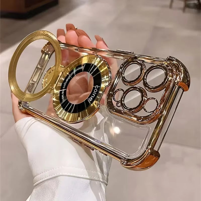 Fashion Plating Magnetic Bracket Case for iPhone