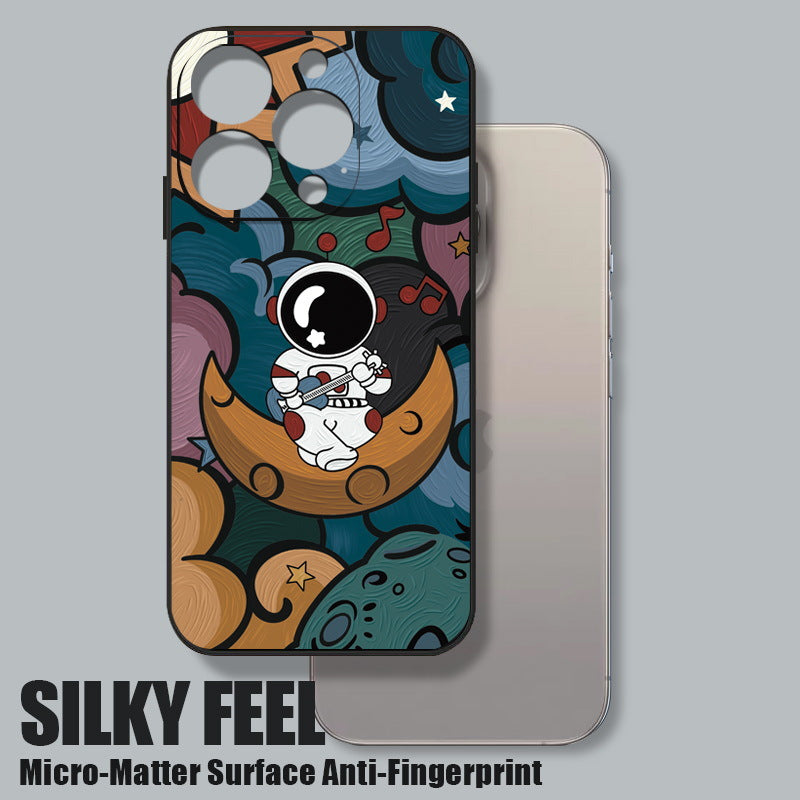 Glass Cute Space Astronaut Case For iPhone