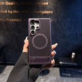 Matte Heat Dissipation Magnetic Hidden Kickstand Case for Samsung