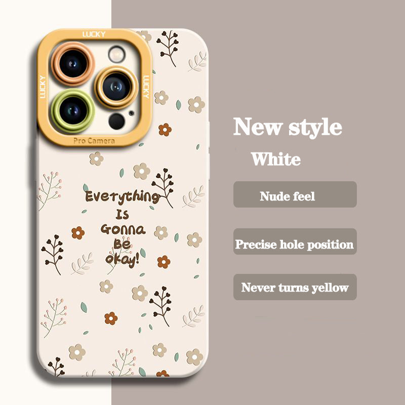 Fresh floral liquid silicone phone case for iPhone